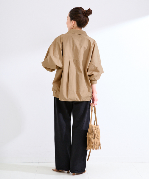 B.C STOCK（ベーセーストック）の「《追加》ウォッシャブル / 襟付きシャツブルゾン（シャツ/ブラウス・レディース・ブラック/キャメル/カーキ・FREE）」の20枚目の写真