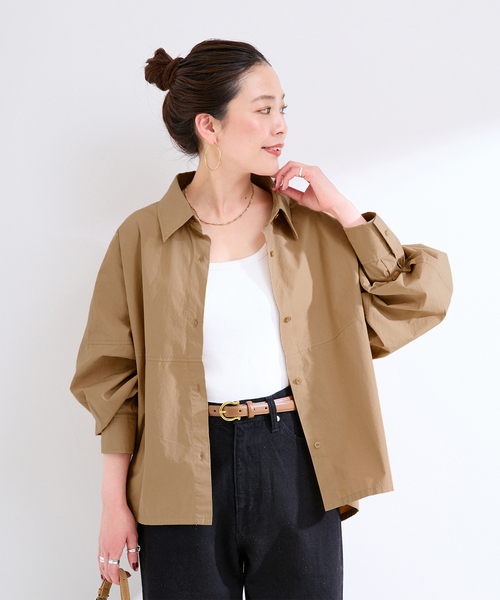 B.C STOCK（ベーセーストック）の「《追加》ウォッシャブル / 襟付きシャツブルゾン（シャツ/ブラウス・レディース・ブラック/キャメル/カーキ・FREE）」の21枚目の写真