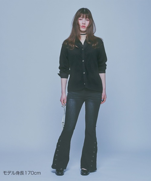 MARY QUANT（マリークワント）の「ライトメッシュ カーディガン（カーディガン/ボレロ・レディース・ホワイト/グリーン/ブラック・M）」の6枚目の写真