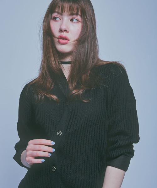 MARY QUANT（マリークワント）の「ライトメッシュ カーディガン（カーディガン/ボレロ・レディース・ホワイト/グリーン/ブラック・M）」の5枚目の写真