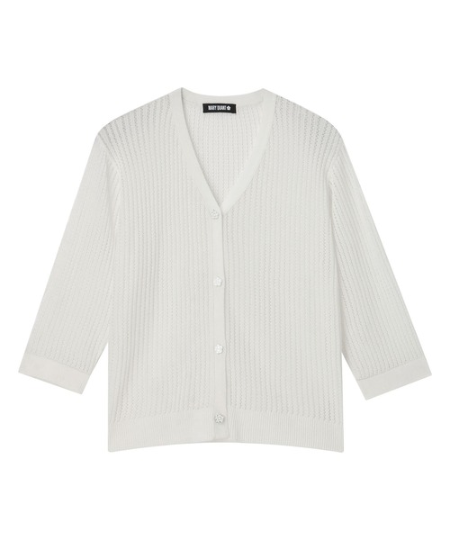 MARY QUANT（マリークワント）の「ライトメッシュ カーディガン（カーディガン/ボレロ・レディース・ホワイト/グリーン/ブラック・M）」の10枚目の写真