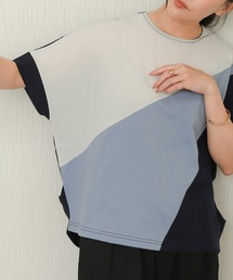 libelle more | アシメ配色ドルマントップス(Tシャツ/カットソー)