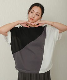 アシメ配色ドルマントップス
