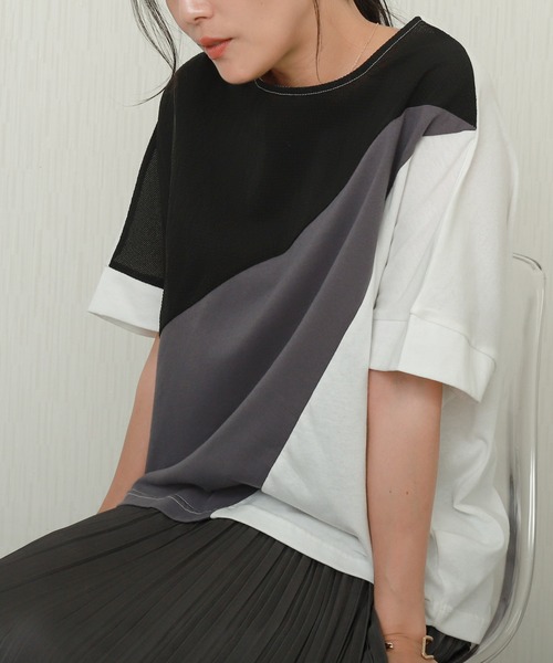 libelle more(リベル モア)の「アシメ配色ドルマントップス(Tシャツ/カットソー・レディース・ブラウン/オフホワイト/ネイビー・M/L)」の10枚目の写真