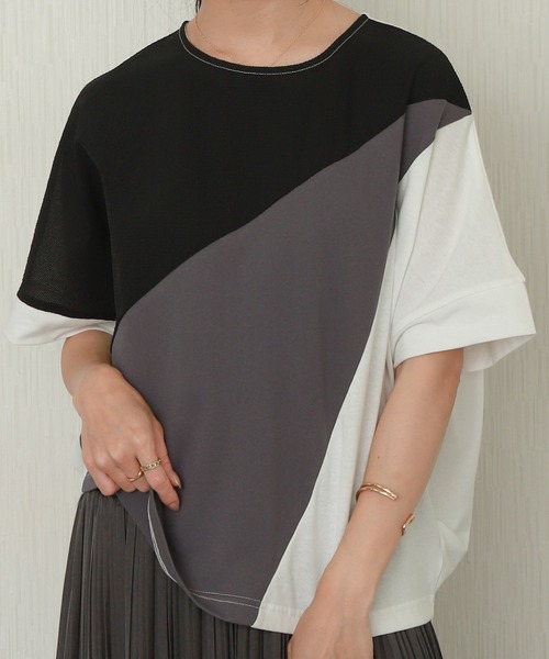 libelle more(リベル モア)の「アシメ配色ドルマントップス(Tシャツ/カットソー・レディース・ブラウン/オフホワイト/ネイビー・M/L)」の11枚目の写真
