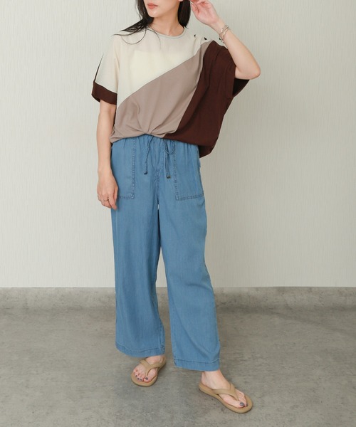 libelle more(リベル モア)の「アシメ配色ドルマントップス(Tシャツ/カットソー・レディース・ブラウン/オフホワイト/ネイビー・M/L)」の16枚目の写真