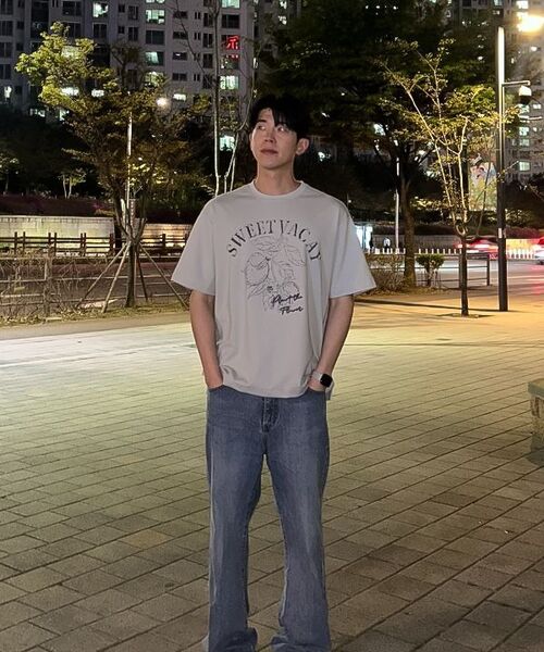ADHOC(アドホック)の「男性マルチアートワークベーシック半袖Tシャツ (3 COLOR) (HC4STA1)(Tシャツ/カットソー・メンズ・ベージュ/ホワイト/ダークグレー・100/105)」の16枚目の写真