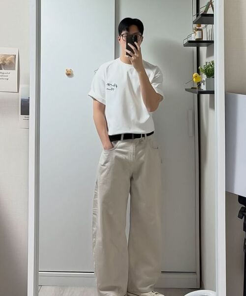 ADHOC(アドホック)の「男性マルチアートワークベーシック半袖Tシャツ (3 COLOR) (HC4STA1)(Tシャツ/カットソー・メンズ・ベージュ/ホワイト/ダークグレー・100/105)」の22枚目の写真