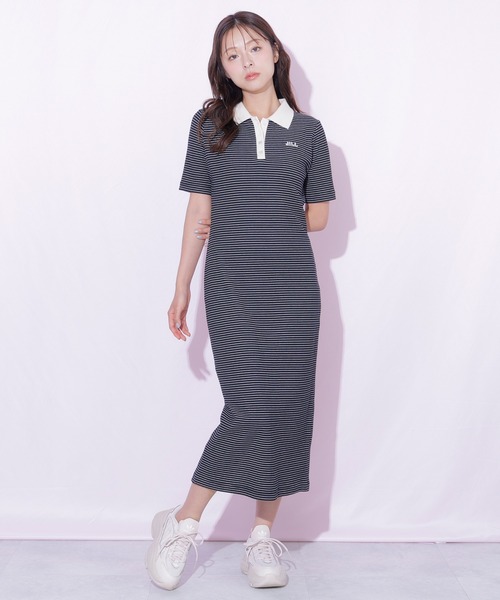 JILL by JILL STUART(ジルバイジルスチュアート)の「ワッフルポロワンピース(ワンピース・レディース・ホワイト系その他/ブラウン系その他/ブラック系その他・FREE)」の1枚目の写真