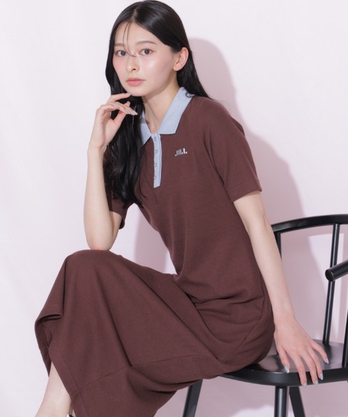 JILL by JILL STUART(ジルバイジルスチュアート)の「ワッフルポロワンピース(ワンピース・レディース・ホワイト系その他/ブラウン系その他/ブラック系その他・FREE)」の3枚目の写真