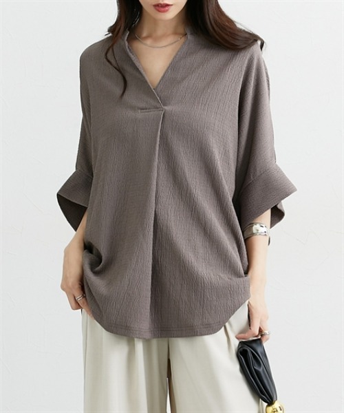 nissen(ニッセン)の「楊柳カットソージャガードスキッパードルマントップス(Tシャツ/カットソー・レディース・オフホワイト/ブラック/ブルー・L/M/LL)」の20枚目の写真