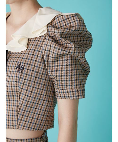LILY BROWN(リリーブラウン)の「【LILY BROWN×Hearts2Hearts】フレアカラートップス(Tシャツ/カットソー・レディース・グレー/ブラック/チェック・F)」の20枚目の写真