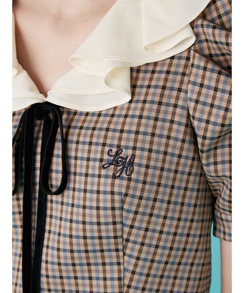 LILY BROWN(リリーブラウン)の「【LILY BROWN×Hearts2Hearts】フレアカラートップス(Tシャツ/カットソー・レディース・グレー/ブラック/チェック・F)」の21枚目の写真