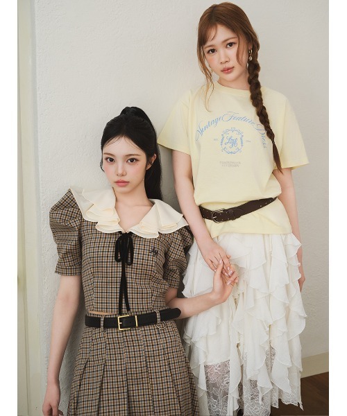 LILY BROWN(リリーブラウン)の「【LILY BROWN×Hearts2Hearts】フレアカラートップス(Tシャツ/カットソー・レディース・グレー/ブラック/チェック・F)」の9枚目の写真