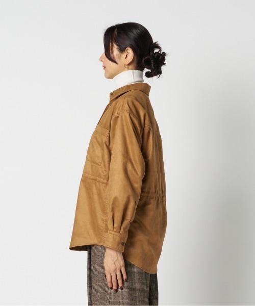HELIOPOLE(エリオポール)の「SYNTHETIC SUEDE SHIRT / シンセティック スエード シャツ(シャツ/ブラウス・レディース・ブラック/キャメル・38)」の11枚目の写真