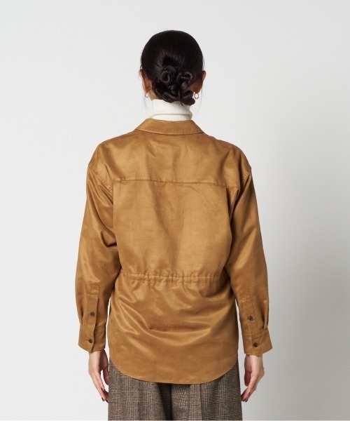 HELIOPOLE(エリオポール)の「SYNTHETIC SUEDE SHIRT / シンセティック スエード シャツ(シャツ/ブラウス・レディース・ブラック/キャメル・38)」の12枚目の写真