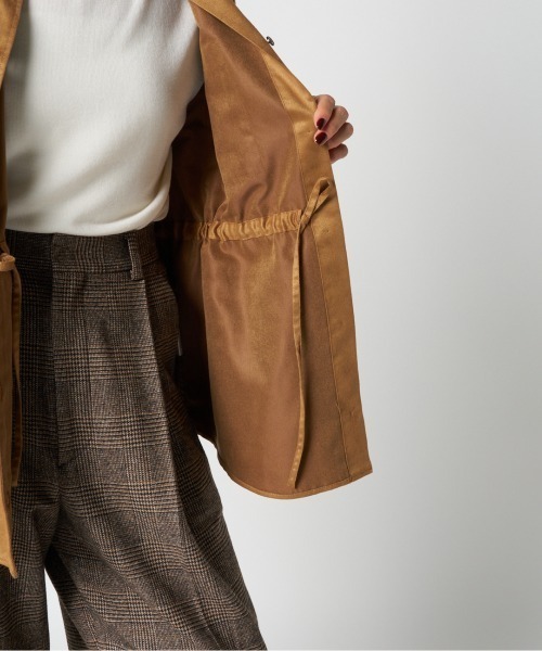 HELIOPOLE(エリオポール)の「SYNTHETIC SUEDE SHIRT / シンセティック スエード シャツ(シャツ/ブラウス・レディース・ブラック/キャメル・38)」の13枚目の写真
