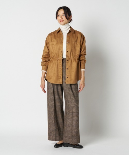 HELIOPOLE(エリオポール)の「SYNTHETIC SUEDE SHIRT / シンセティック スエード シャツ(シャツ/ブラウス・レディース・ブラック/キャメル・38)」の14枚目の写真