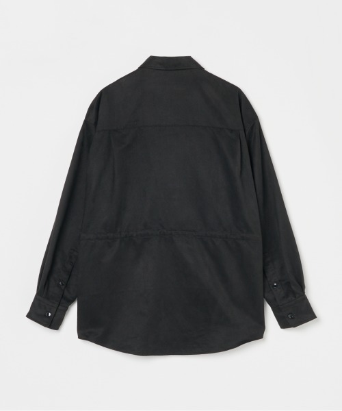 HELIOPOLE(エリオポール)の「SYNTHETIC SUEDE SHIRT / シンセティック スエード シャツ(シャツ/ブラウス・レディース・ブラック/キャメル・38)」の3枚目の写真