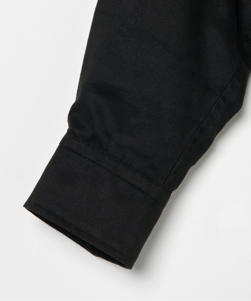 HELIOPOLE(エリオポール)の「SYNTHETIC SUEDE SHIRT / シンセティック スエード シャツ(シャツ/ブラウス・レディース・ブラック/キャメル・38)」の5枚目の写真
