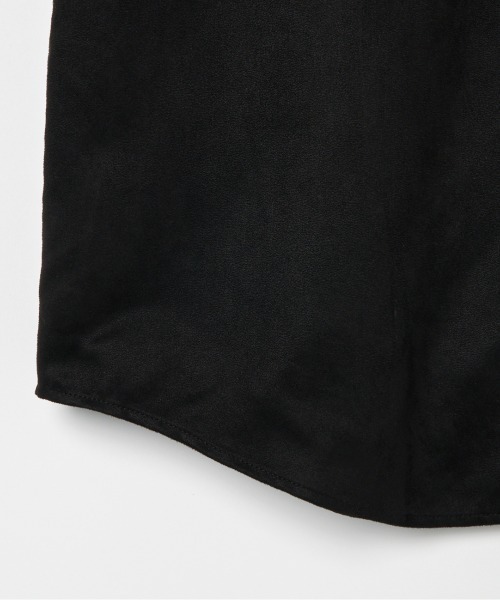 HELIOPOLE(エリオポール)の「SYNTHETIC SUEDE SHIRT / シンセティック スエード シャツ(シャツ/ブラウス・レディース・ブラック/キャメル・38)」の6枚目の写真