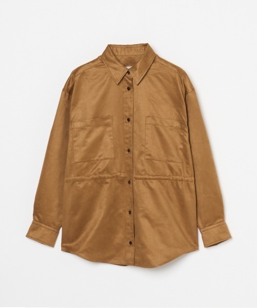 HELIOPOLE(エリオポール)の「SYNTHETIC SUEDE SHIRT / シンセティック スエード シャツ(シャツ/ブラウス・レディース・ブラック/キャメル・38)」の9枚目の写真
