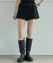 Wide Sweat Shorts Black