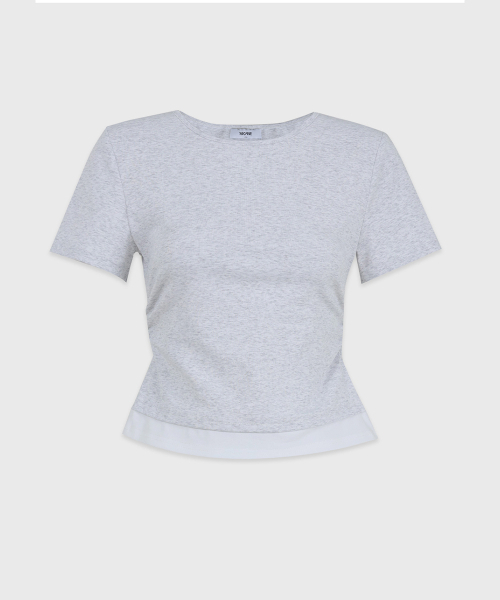MICANE(ミケーネ)の「エリンレイヤードショートスリーブTシャツ(Tシャツ/カットソー・レディース・ホワイト/ネイビー・1/2/4/3)」の10枚目の写真