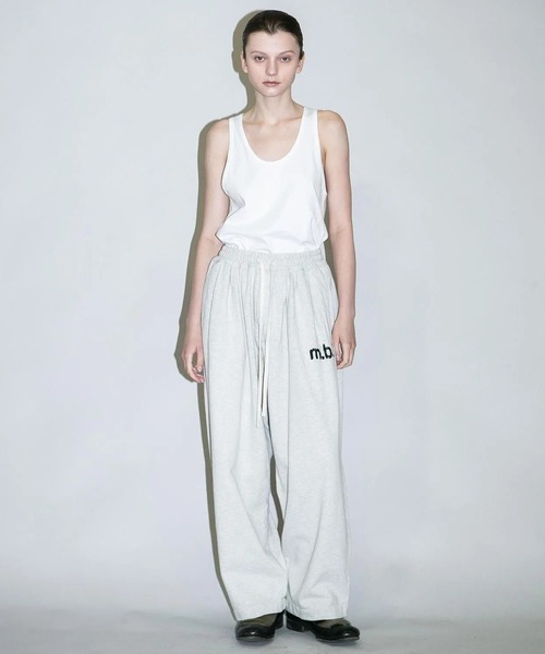 my beautiful landlet(マイビューティフルランドレット)の「【beautiful landlet】 DAMAGE SWEAT WIDE PANTS - embroidery(スウェットパンツ・メンズ・ブラウン/オートミール/イエロー/ブラック・2/1/0)」の3枚目の写真
