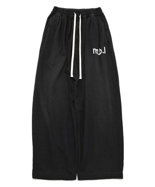 my beautiful landlet(マイビューティフルランドレット)の「【beautiful landlet】 DAMAGE SWEAT WIDE PANTS - embroidery(スウェットパンツ・メンズ・ブラウン/オートミール/イエロー/ブラック・2/1/0)」の2枚目の写真