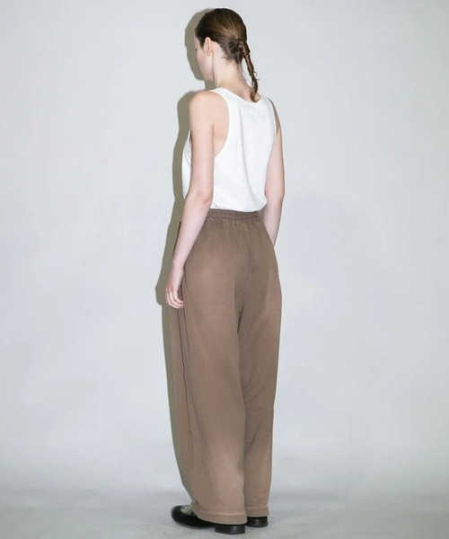 my beautiful landlet(マイビューティフルランドレット)の「【beautiful landlet】 DAMAGE SWEAT WIDE PANTS - embroidery(スウェットパンツ・メンズ・ブラウン/オートミール/イエロー/ブラック・2/1/0)」の16枚目の写真
