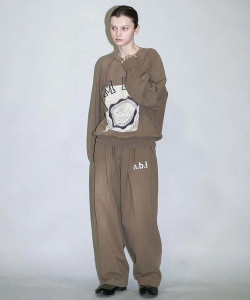 my beautiful landlet(マイビューティフルランドレット)の「【beautiful landlet】 DAMAGE SWEAT WIDE PANTS - embroidery(スウェットパンツ・メンズ・ブラウン/オートミール/イエロー/ブラック・2/1/0)」の17枚目の写真