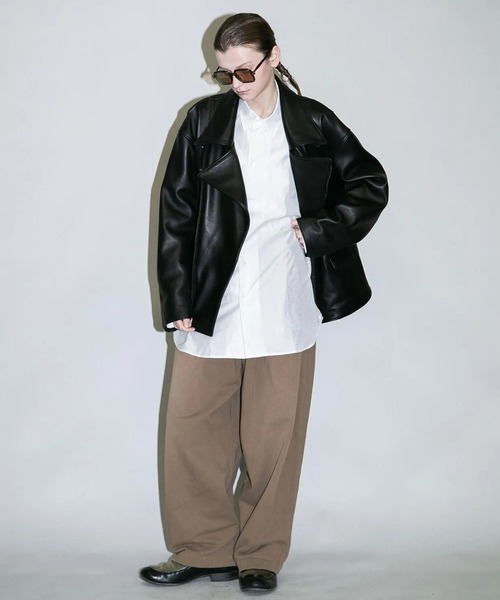 my beautiful landlet(マイビューティフルランドレット)の「【beautiful landlet】 DAMAGE SWEAT WIDE PANTS - embroidery(スウェットパンツ・メンズ・ブラウン/オートミール/イエロー/ブラック・2/1/0)」の18枚目の写真
