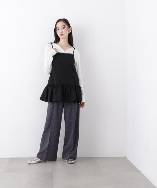 N.(N. Natural Beauty Basic)(エヌエヌナチュラルビューティーベーシック)の「バルーンキャミ(キャミソール・レディース・ブラック/オフホワイト・フリ-)」の13枚目の写真