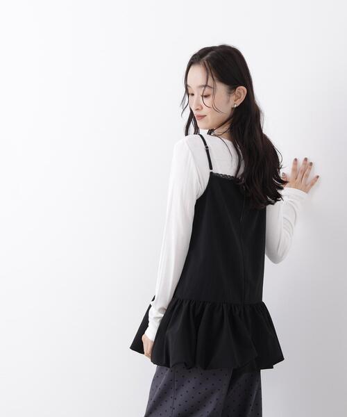 N.(N. Natural Beauty Basic)(エヌエヌナチュラルビューティーベーシック)の「バルーンキャミ(キャミソール・レディース・ブラック/オフホワイト・フリ-)」の14枚目の写真