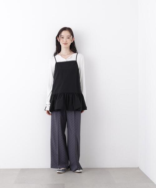 N.(N. Natural Beauty Basic)(エヌエヌナチュラルビューティーベーシック)の「バルーンキャミ(キャミソール・レディース・ブラック/オフホワイト・フリ-)」の15枚目の写真