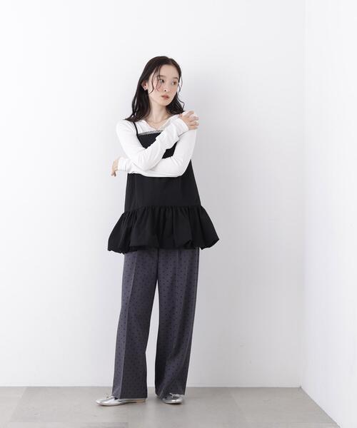 N.(N. Natural Beauty Basic)(エヌエヌナチュラルビューティーベーシック)の「バルーンキャミ(キャミソール・レディース・ブラック/オフホワイト・フリ-)」の19枚目の写真