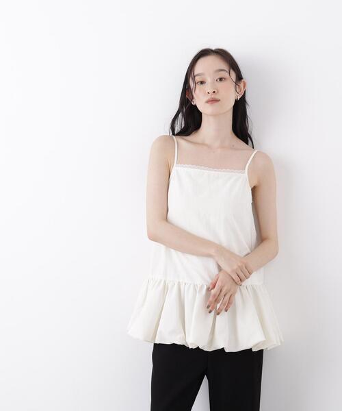 N.(N. Natural Beauty Basic)(エヌエヌナチュラルビューティーベーシック)の「バルーンキャミ(キャミソール・レディース・ブラック/オフホワイト・フリ-)」の15枚目の写真