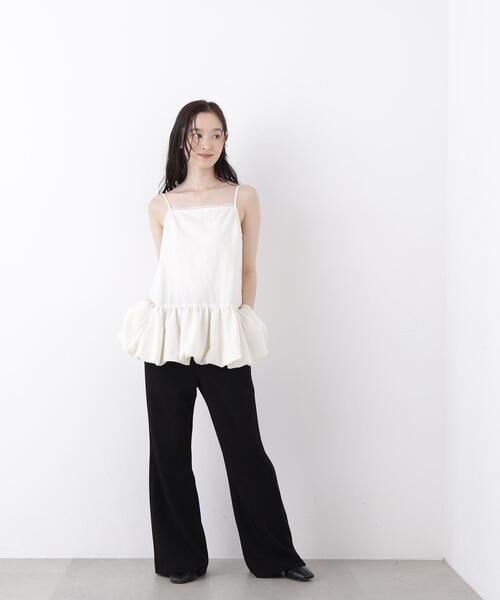 N.(N. Natural Beauty Basic)(エヌエヌナチュラルビューティーベーシック)の「バルーンキャミ(キャミソール・レディース・ブラック/オフホワイト・フリ-)」の16枚目の写真