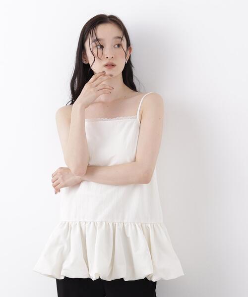 N.(N. Natural Beauty Basic)(エヌエヌナチュラルビューティーベーシック)の「バルーンキャミ(キャミソール・レディース・ブラック/オフホワイト・フリ-)」の17枚目の写真