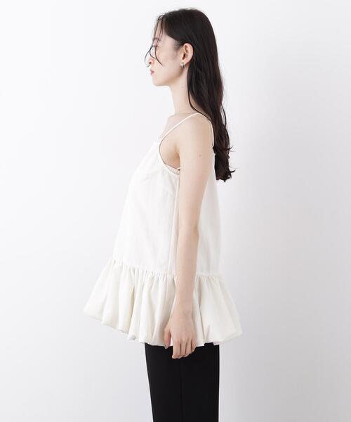 N.(N. Natural Beauty Basic)(エヌエヌナチュラルビューティーベーシック)の「バルーンキャミ(キャミソール・レディース・ブラック/オフホワイト・フリ-)」の6枚目の写真
