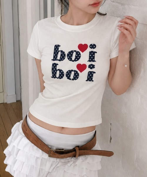 Achic(アシック)の「ドット柄ロゴプリントTシャツ(Tシャツ/カットソー・レディース・ホワイト/ホワイト系その他・M)」の6枚目の写真