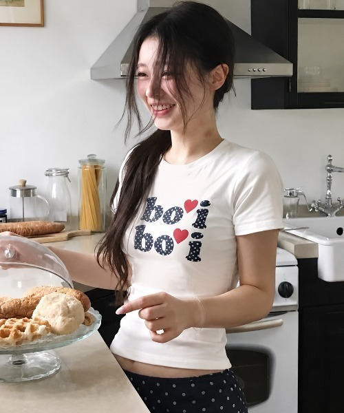 Achic(アシック)の「ドット柄ロゴプリントTシャツ(Tシャツ/カットソー・レディース・ホワイト/ホワイト系その他・M)」の7枚目の写真