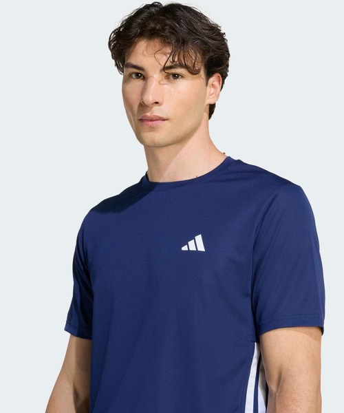 adidas（アディダス）の「ワークアウト エッセンシャルズ ベース スリーストライプス Tシャツ / アディダス adidas（Tシャツ/カットソー・メンズ・ブルー・XX-LARGE/3XL/LARGE/MEDIUM/SMALL/X-LARGE/X-SMALL）」の3枚目の写真