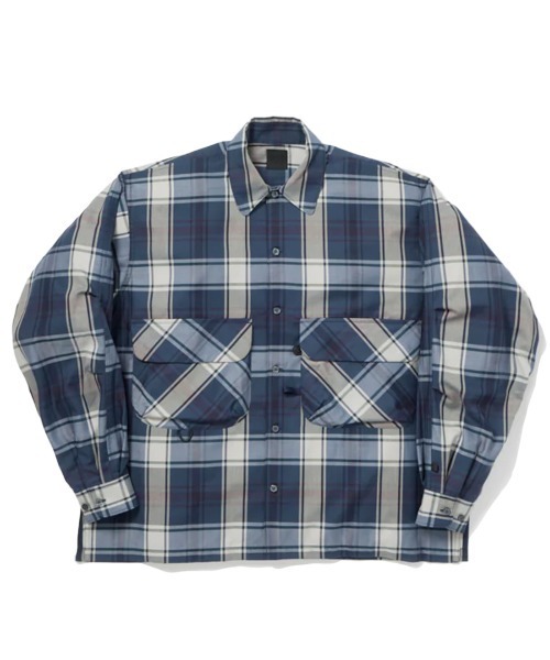 DAIWA PIER39（ダイワピア39）の「DAIWA PIER39  TECH SPORTS OPEN COLLAR SHIRT L/S BIG TARTAN　ダイワ ピア39  シャツ（シャツ/ブラウス・メンズ・ブラック/ネイビー・M/S/L）」の5枚目の写真