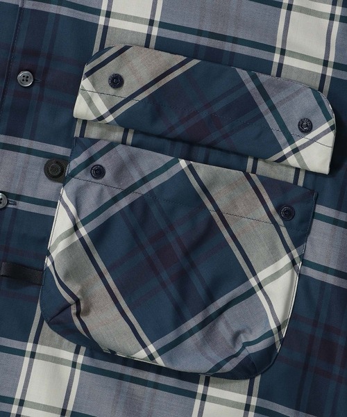 DAIWA PIER39（ダイワピア39）の「DAIWA PIER39  TECH SPORTS OPEN COLLAR SHIRT L/S BIG TARTAN　ダイワ ピア39  シャツ（シャツ/ブラウス・メンズ・ブラック/ネイビー・M/S/L）」の8枚目の写真