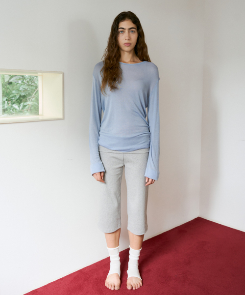 38COMEONCOMMON(38カモンコモン)の「Rib Knit Capri Pants (Melange Grey)(その他パンツ・レディース・その他・FREE)」の3枚目の写真