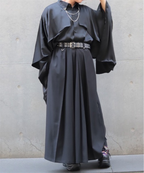 REZEN（リゼン）の「襟金具フリル和袖シャツ（シャツ/ブラウス・メンズ・ローズ/ブラック/ライトグレー・LARGE/MEDIUM）」の12枚目の写真