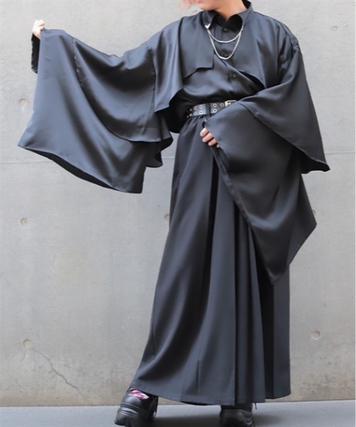 REZEN（リゼン）の「襟金具フリル和袖シャツ（シャツ/ブラウス・メンズ・ローズ/ブラック/ライトグレー・LARGE/MEDIUM）」の16枚目の写真