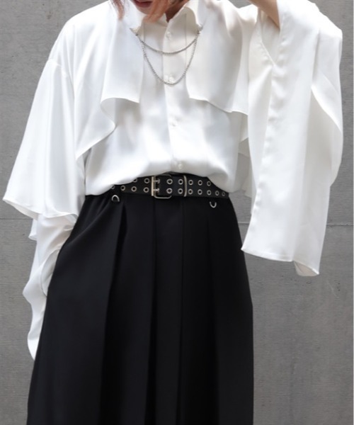 REZEN（リゼン）の「襟金具フリル和袖シャツ（シャツ/ブラウス・メンズ・ローズ/ブラック/ライトグレー・LARGE/MEDIUM）」の17枚目の写真